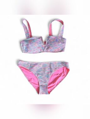Aerie Multi Textured Bandeau Full Coverage Bikini Set